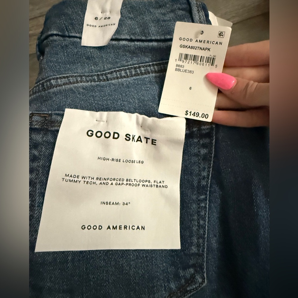 NWT Good American Good Skate High Rise Wide Leg - Picture 4 of 8